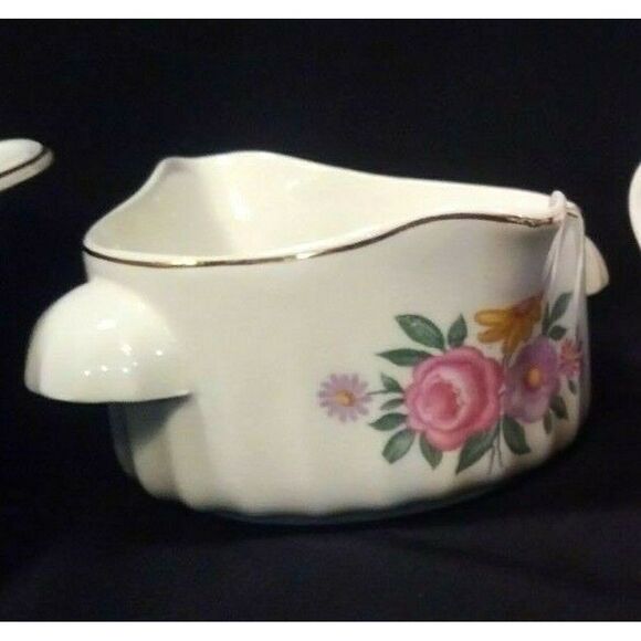 SALE 6 Pc 1940's WS GeorgeChina Serving Set in Romance White w Floral Gold Trim - Picture 11 of 12